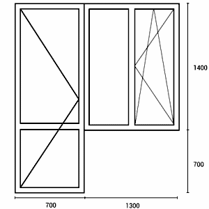 Балконная дверь с открывающимся окном.